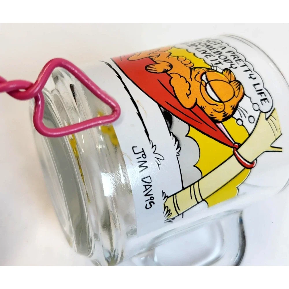 Vintage 1978 McDonald's Garfield Odie Anchor Glass Mug Tumbler Retro Coffee Cup